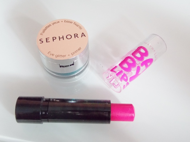 Sephora Collection Eye Glitter + Primer and Maybelline New York Baby Lips Electro