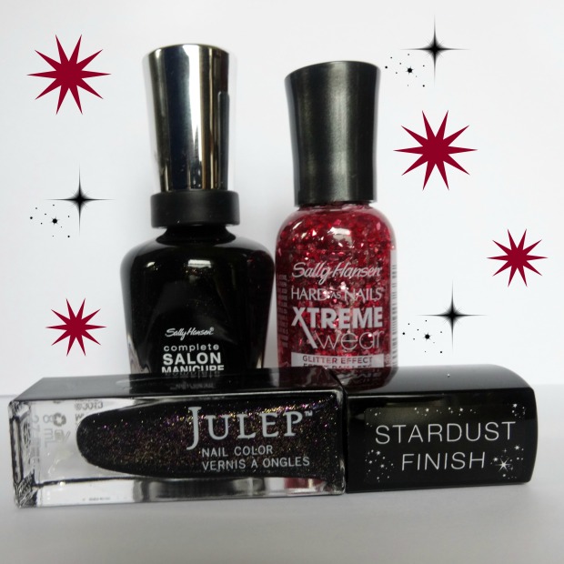 The Beauty Badger Glitter Giveaway! Win these three nail polishes: Midnight in NY, Rouge Red, and Glam Roc